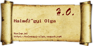 Halmágyi Olga névjegykártya